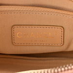 Calfskin Quilted Crown CC Double Zip Bag Beige