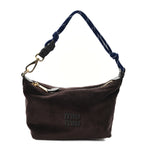Corduroy Pouch Bag Ebony Baltic Blue