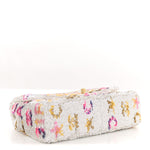 Sequin Logo CC Small Single Flap White Multicolor