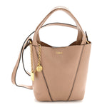 Grained Calfskin Small Spin Tote Woodrose