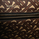 E-Canvas Monogram Stripe Book Tote Black Bridle Brown