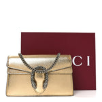 Metallic Calfskin Super Mini Dionysus Shoulder Bag Gold