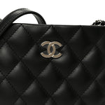 Lambskin Quilted Uniform Crossbody Bag Black