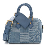 Damier Denim 3D Speedy Bandouliere 18 Denim Blue