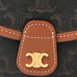 Canvas Calfskin Triomphe Mini Besace Tan