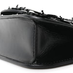 Calfskin Floral Embroidered Monochrome Vlogo Small Loco Shoulder Bag Black