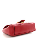 Calfskin Matelasse Small GG Marmont Shoulder Bag Hibiscus Red