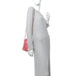 Lambskin Bucket Chain Drawstring Bag Pink