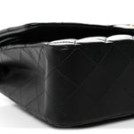 Lambskin Quilted Medium Double Flap Black