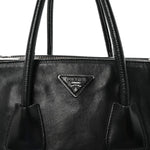 Glace Calf Twin Pocket Tote Black