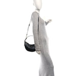 Soft Calfskin Arque Shoulder Bag Black