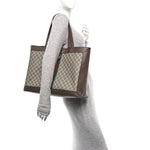 GG Supreme Monogram Web Ophidia Tote Brown