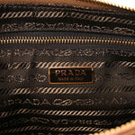Re-Nylon Saffiano Demi-lune Shoulder Bag Brown