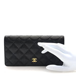 Caviar Quilted Yen Wallet Black