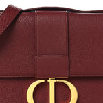 Grained Calfskin 30 Montaigne Flap Bag Red Brick