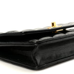 Shiny Lambskin Quilted CC Pearl Wallet on Chain WOC Black
