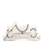 Nappa Vertical Matelasse Medium Maxi Horsebit Chain Shoulder Bag Mystic White