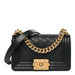Caviar Quilted Small Boy Flap Black