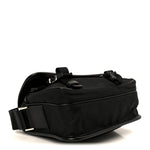 Re-Nylon Saffiano Pocket Double Snap Buckle Shoulder Bag Black