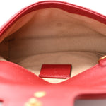 Calfskin Matelasse Super Mini GG Marmont Shoulder Bag Hibiscus Red