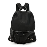 Canvas Calfskin Silver Hardware S Traveler Backpack Black