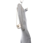 Calfskin Quilted Pearl Mini About Pearls Drawstring Bucket Bag  White