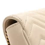 Calfskin Matelasse Super Mini GG Marmont Shoulder Bag White