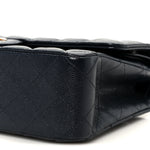 Caviar Quilted Medium Double Flap Navy