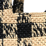 X PAULA'S IBIZA Raffia Mini Font Tote Black Natural