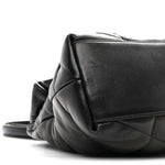 Lambskin Quilted Monogram Monochrome Medium Loulou Puffer Chain Satchel Black