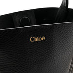Grained Calfskin Small Spin Tote Black
