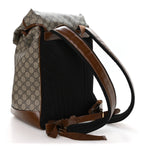GG Supreme Monogram Azalea Calfskin Medium Retro Interlocking G Buckle Backpack Beige Ebony Brown Sugar