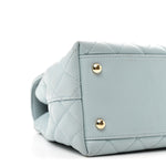Caviar Quilted Small Coco Handle Flap Light Blue