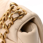 Goatskin Quilted Medium Chanel 19 Flap Light Beige