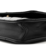 Lambskin Quilted Enamel CC Wallet On Chain WOC Black