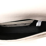 Saffiano Striped Mini Diag Binder Clip Bag White Black Yellow