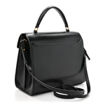 Smooth Calfskin Medium Classic Monogram Cassandra Top Handle Black