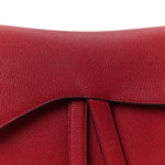 Grained Calfskin Saddle Bag Red