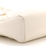 Shiny Lambskin Quilted Mini 31 Shopping Bag White