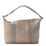 Nappa Intrecciato Stitched Small Shoulder Bag Taupe