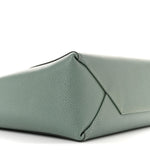 Grained Calfskin Small Vertical Cabas Green