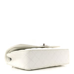 Caviar Quilted Medium Double Flap White