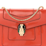 Metallic Calfskin Small Serpenti Forever Snake Strap Crossbody Bag Orange