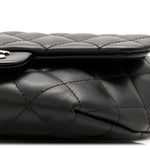 Calfskin Quilted CC Uniform Flap Belt Bag Black