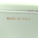 Lambskin Quilted Textured CC Wallet On Chain WOC Light Green