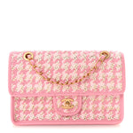 Metallic Lambskin Viscose Woven Flap Pink Gold