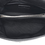 Calfskin Crocodile Embossed Medium West Hollywood Monogram Fold-Over Black