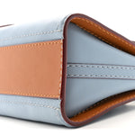 Calfskin The Short Story Shoulder Bag Blue Brown