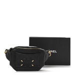 Caviar Quilted Filigree Waist Bag Black