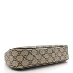 GG Supreme Monogram Textured Dollar Calfskin Web Small Ophidia GG Handbag Beige Ebony New Acero